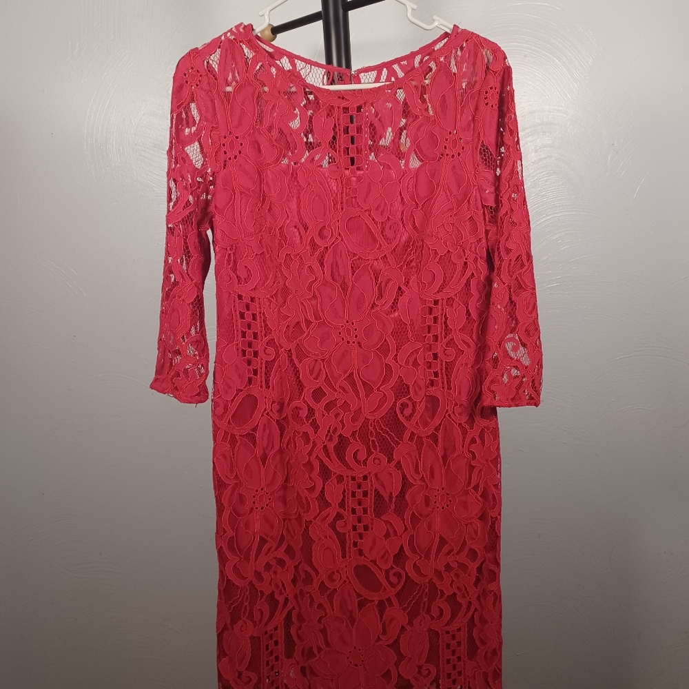Antonio Melani Red Pace Fitted Dress Size 8